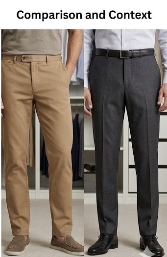 Difference between chinos and trousers
