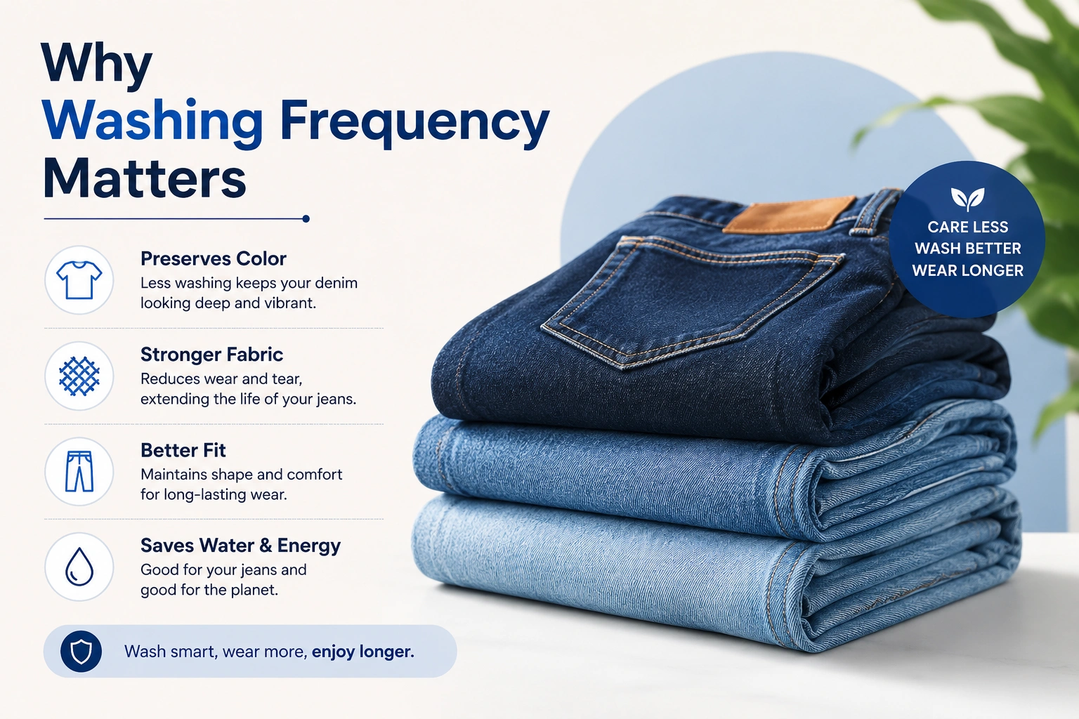 Why washing frequency matters for preserving denim color fit and lifespan